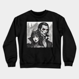 vampire painting   art watercoler Crewneck Sweatshirt